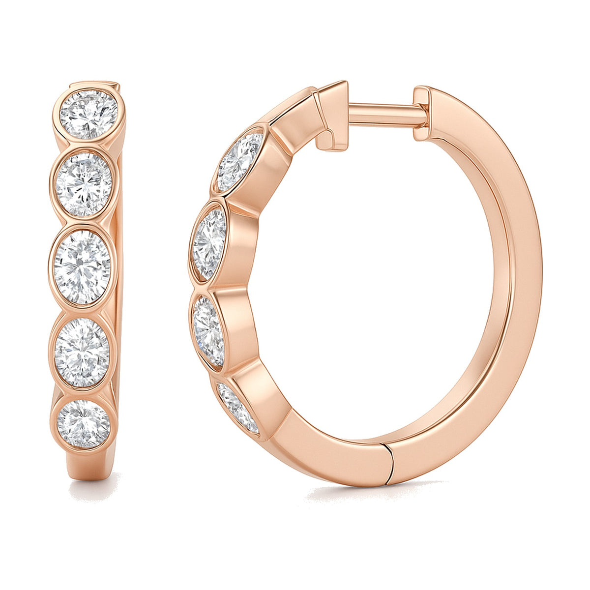Grace earrings in 14K rose gold with a lab-grown diamond