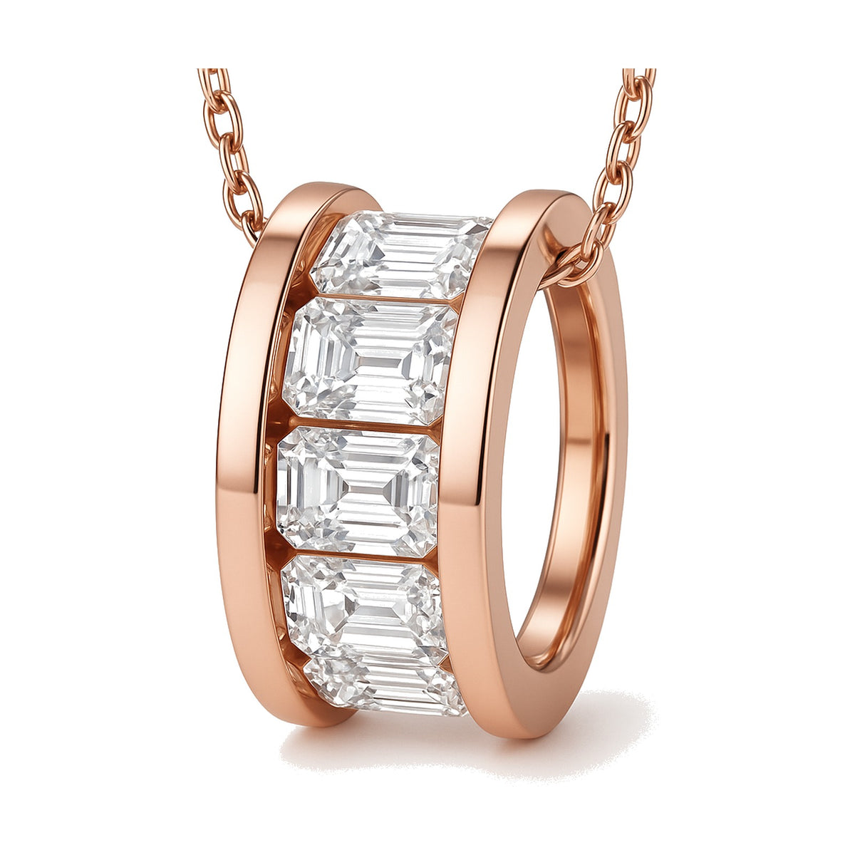 Lydia pendant in 14K rose gold with a lab-grown diamond