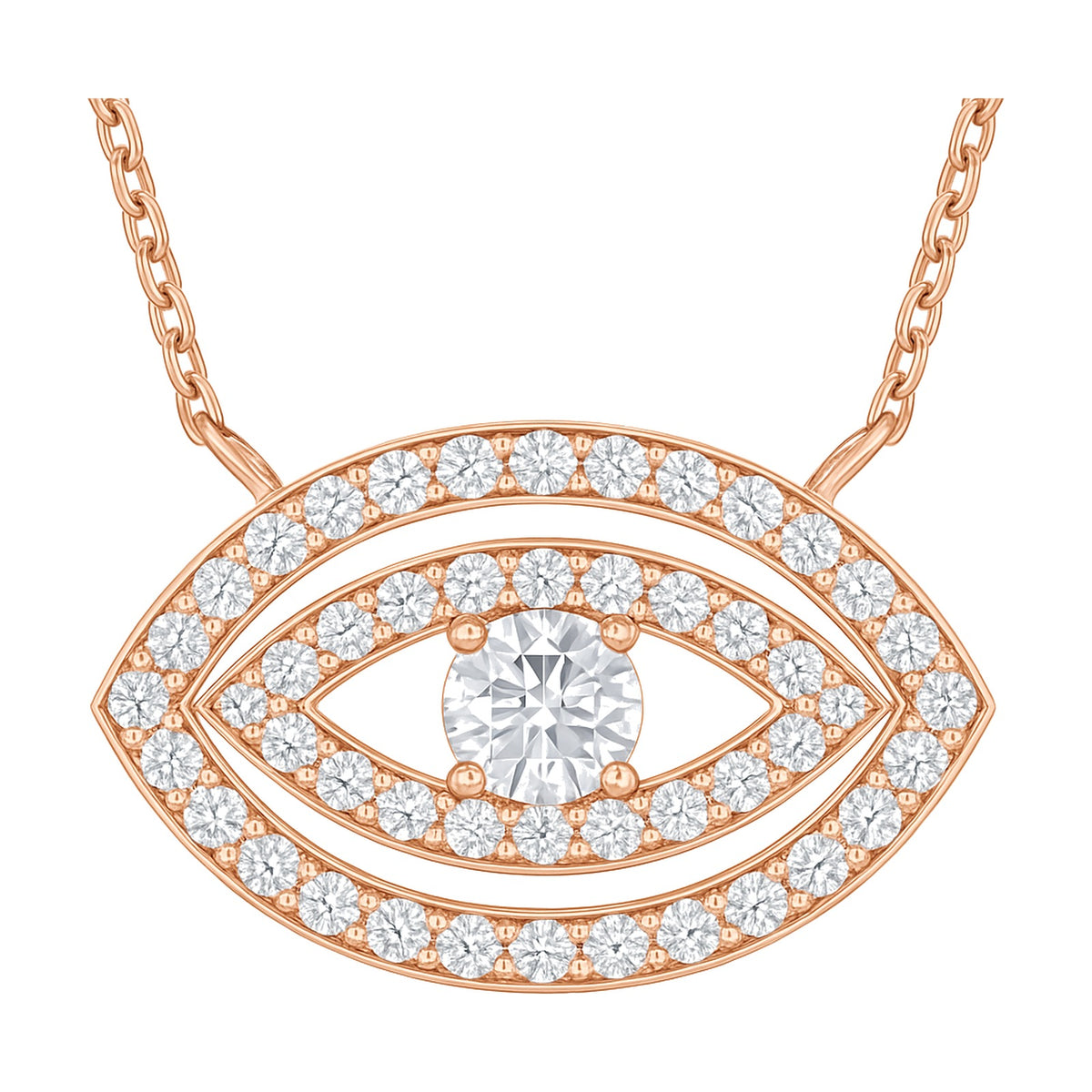 Maia pendant in 14K rose gold with a round-cut lab-grown diamond