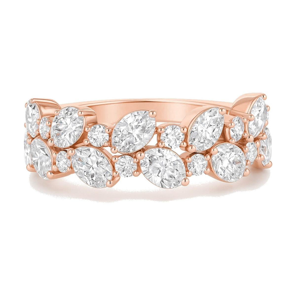 Selene ring in 14K rose gold with a lab-grown diamond