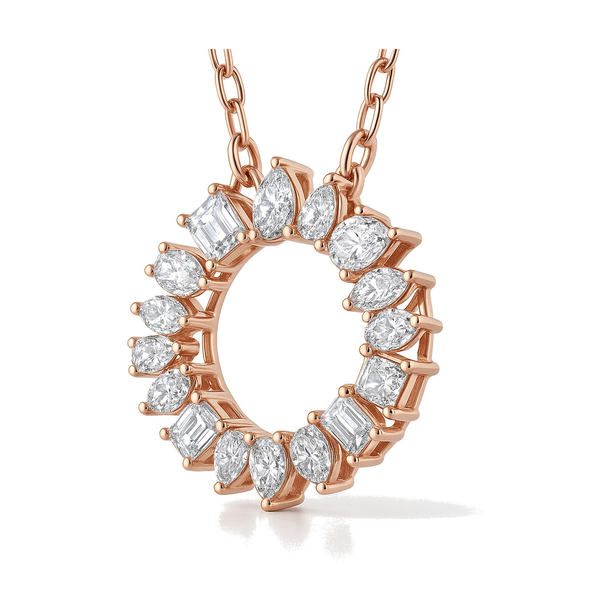 Amara pendant in 14K rose gold with a lab-grown diamond