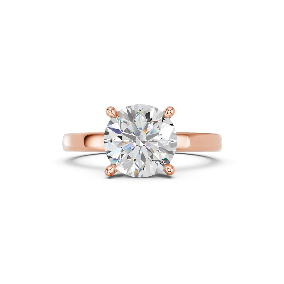 Celia ring in 14K rose gold with a round-cut lab-grown diamond