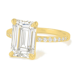 Emilie ring in 14K yellow gold with an emerald-cut lab-grown diamond