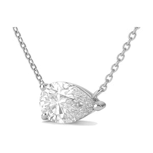 Ilaria necklace in 14K white gold with a pear-cut lab-grown diamond