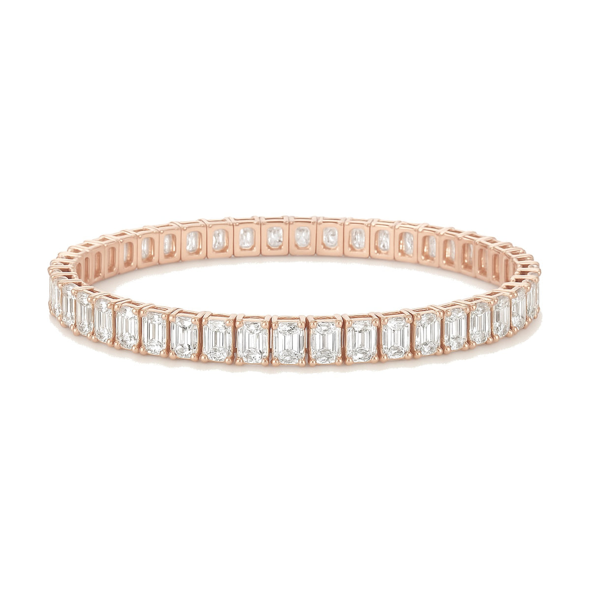 Philippine bracelet in 14K rose gold with emerald-cut lab-grown diamonds