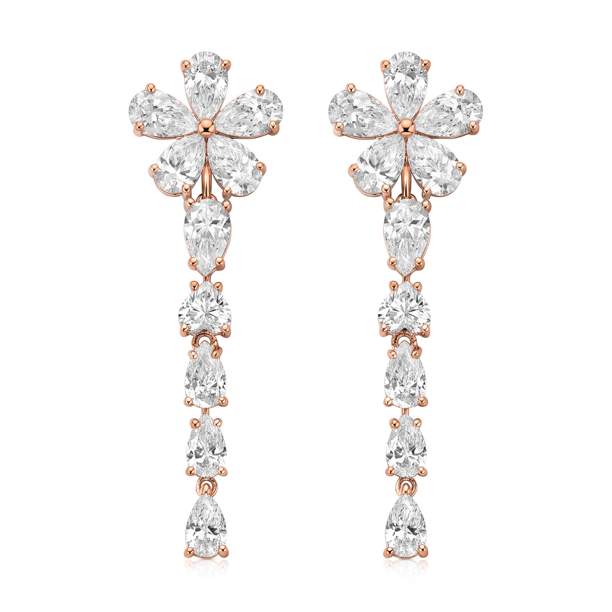 Leila earrings in 14K gold with a lab-grown diamond