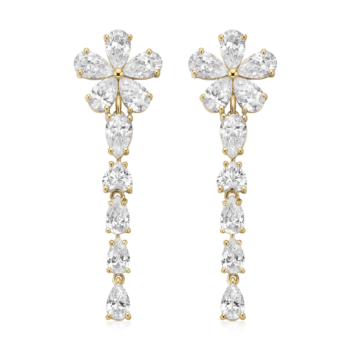 Leila earrings in 14K gold with a lab-grown diamond