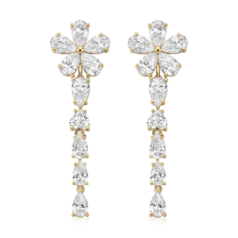 Leila earrings in 14K gold with a lab-grown diamond