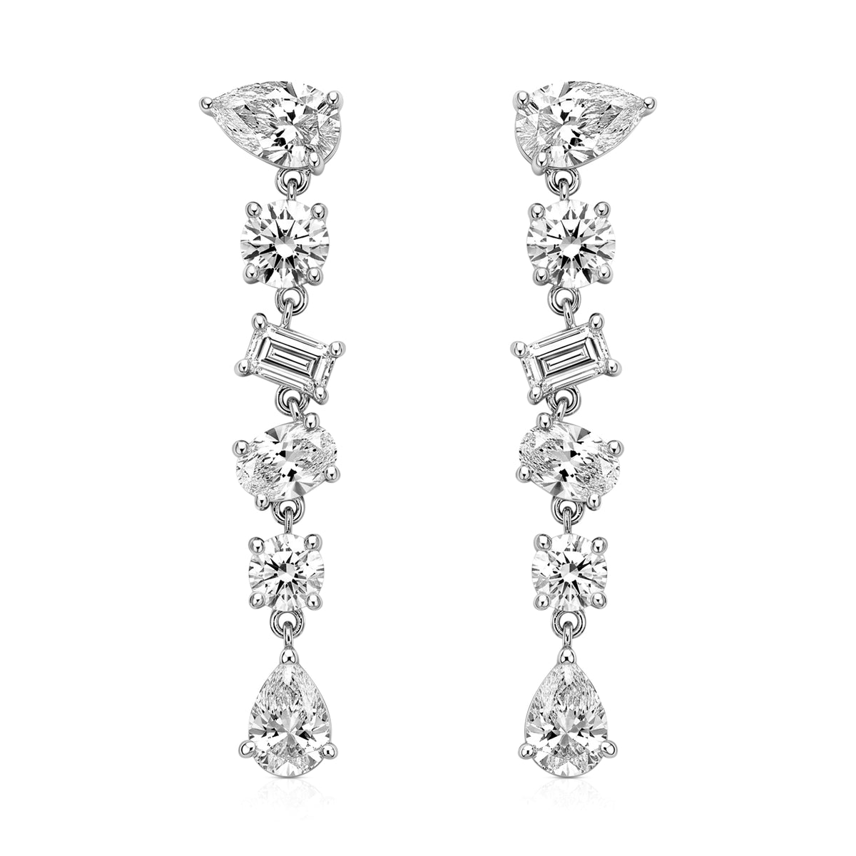 Giselle earrings in 14K gold with a pear-cut lab-grown diamond