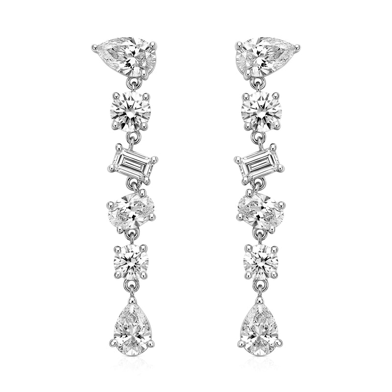 Giselle earrings in 14K gold with a pear-cut lab-grown diamond