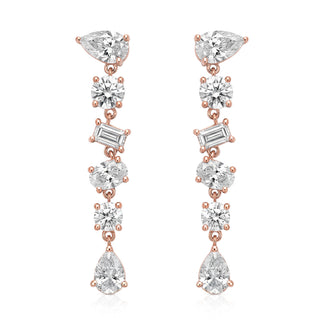 Giselle earrings in 14K gold with a pear-cut lab-grown diamond