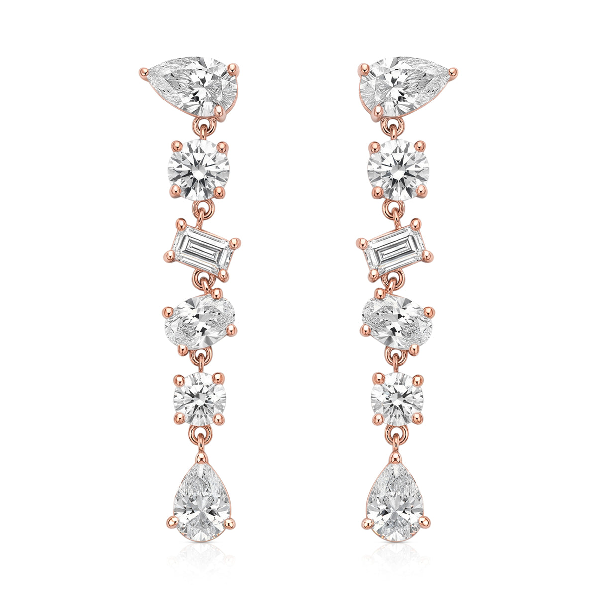 Giselle earrings in 14K gold with a pear-cut lab-grown diamond