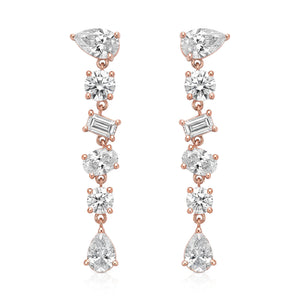 Giselle earrings in 14K gold with a pear-cut lab-grown diamond
