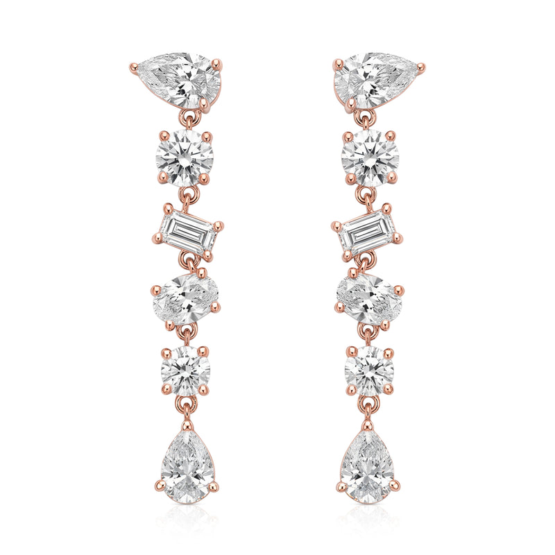 Giselle earrings in 14K gold with a pear-cut lab-grown diamond