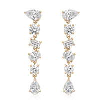 Giselle earrings in 14K gold with a pear-cut lab-grown diamond