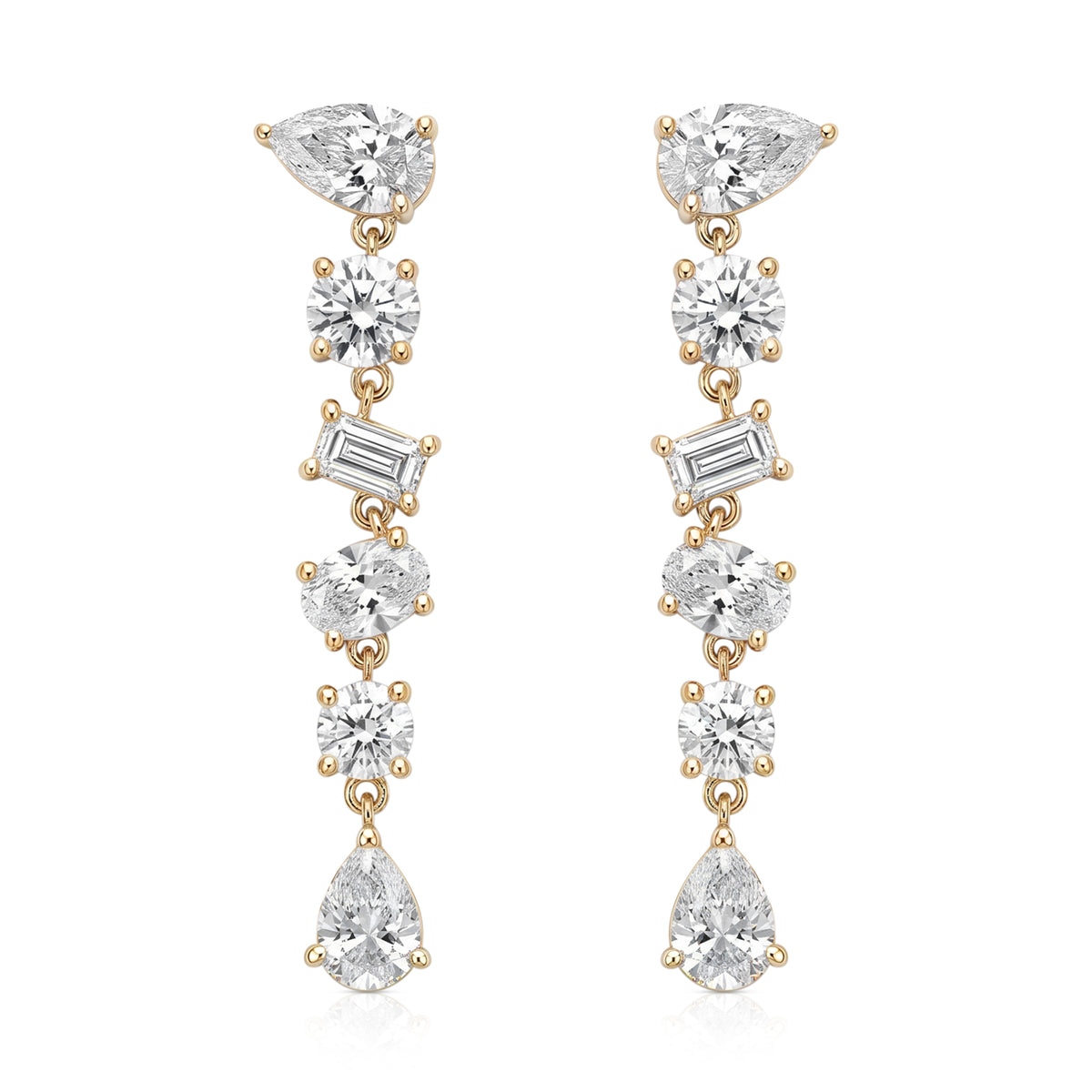Giselle earrings in 14K gold with a pear-cut lab-grown diamond