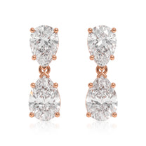 Lara earrings in 14K gold with a pear-cut lab-grown diamond