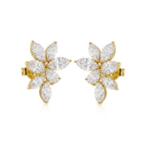 Thea earrings in 14K gold with a pear-cut lab-grown diamond