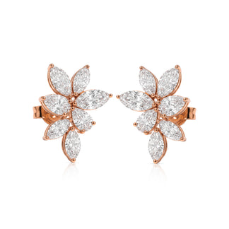 Thea earrings in 14K gold with a pear-cut lab-grown diamond