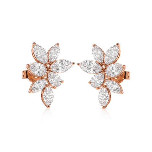 Thea earrings in 14K gold with a pear-cut lab-grown diamond