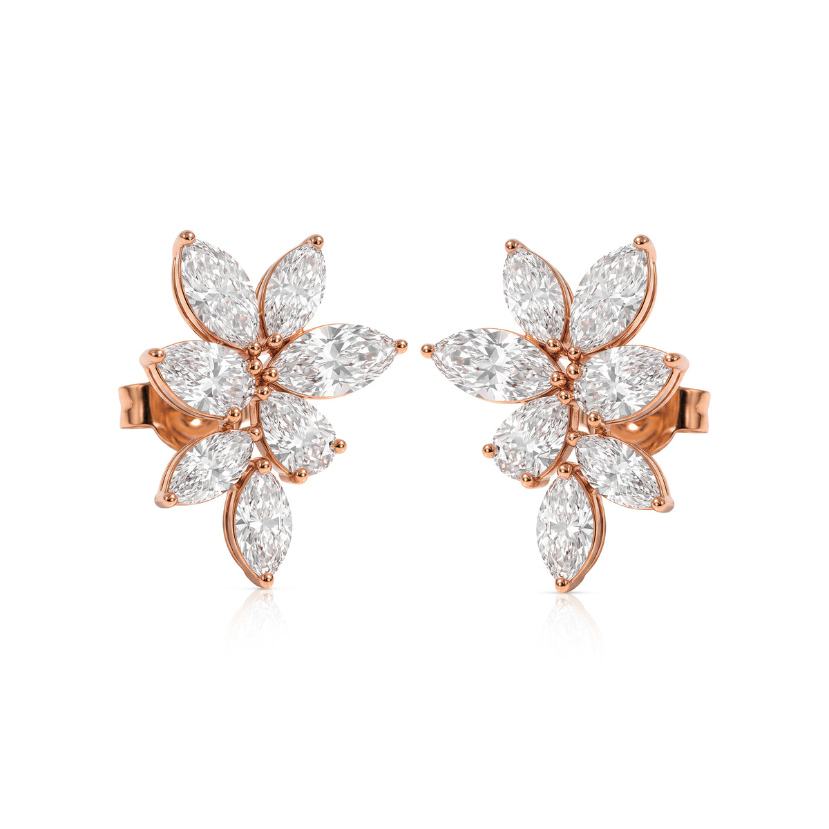 Thea earrings in 14K gold with a pear-cut lab-grown diamond