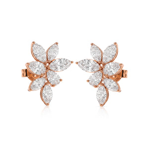 Thea earrings in 14K gold with a pear-cut lab-grown diamond