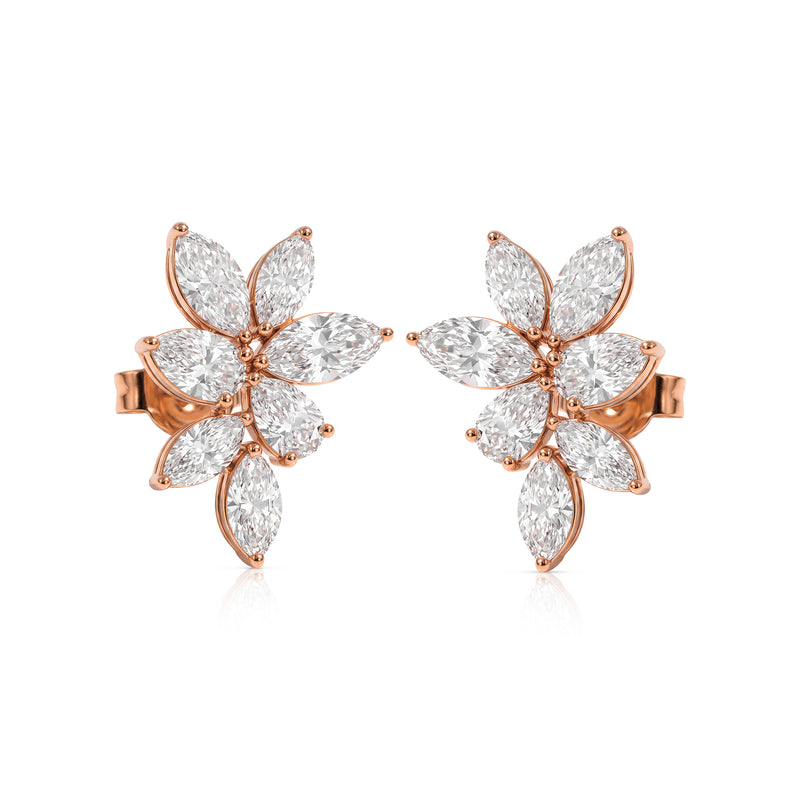 Thea earrings in 14K gold with a pear-cut lab-grown diamond