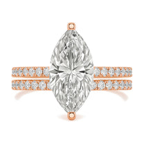 Aria ring in 14K rose gold with a marquise-cut lab-grown diamond