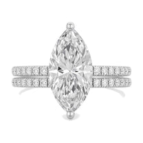 Aria ring in 14K white gold with a marquise-cut lab-grown diamond