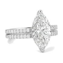 Aria ring in 14K white gold with a marquise-cut lab-grown diamond