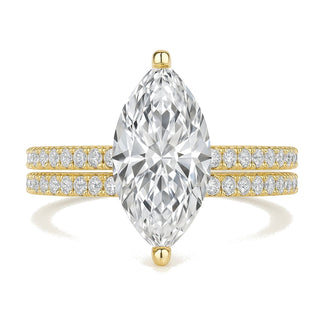Aria ring in 14K yellow gold with a marquise-cut lab-grown diamond