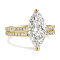Aria ring in 14K yellow gold with a marquise-cut lab-grown diamond