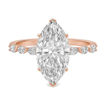 Nova ring in 14K rose gold with a marquise-cut lab-grown diamond