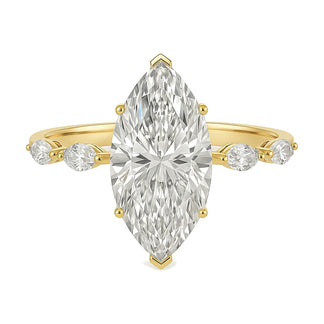 Nova ring in 14K yellow gold with a marquise-cut lab-grown diamond