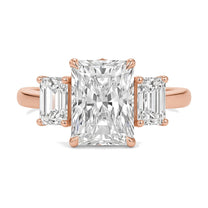 Luna ring in 14K rose gold with a radiant-cut lab-grown diamond