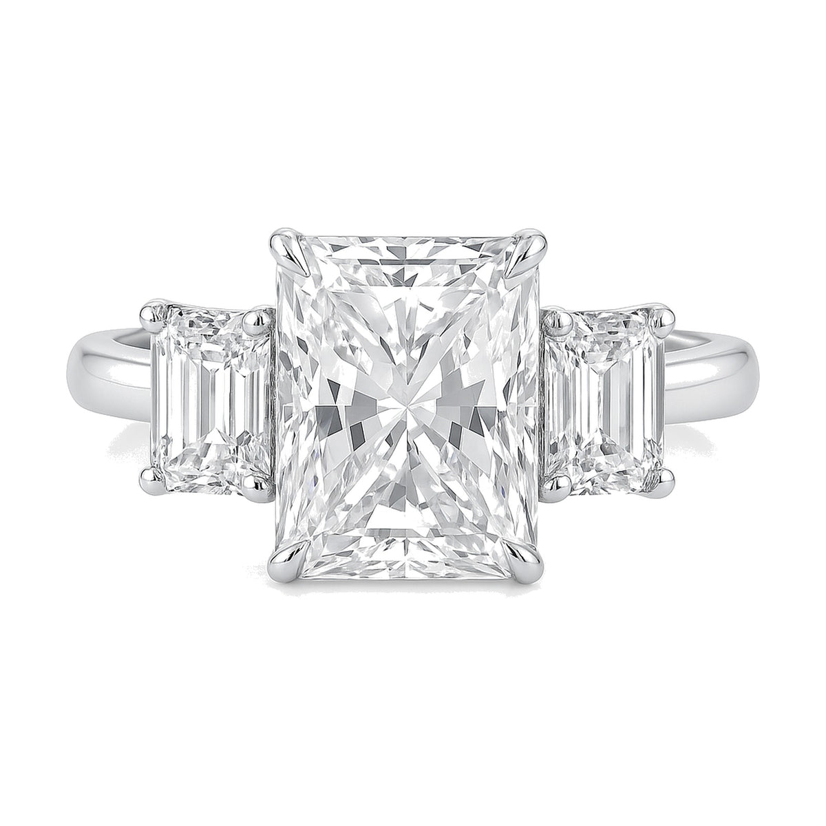 Luna ring in 14K white gold with a radiant-cut lab-grown diamond