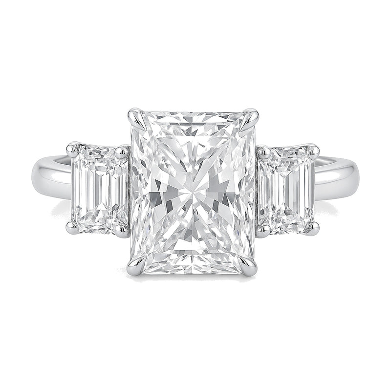 Luna ring in 14K white gold with a radiant-cut lab-grown diamond
