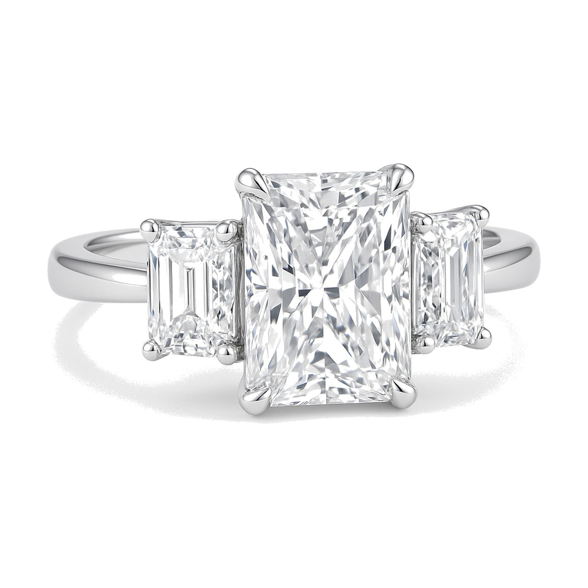 Luna ring in 14K white gold with a radiant-cut lab-grown diamond