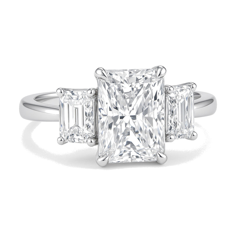 Luna ring in 14K white gold with a radiant-cut lab-grown diamond