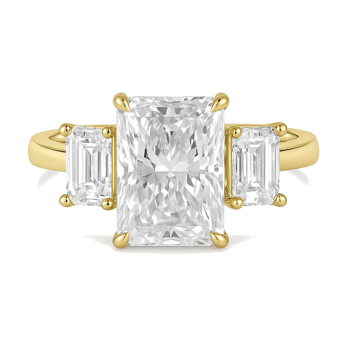 Luna ring in 14K yellow gold with a radiant-cut lab-grown diamond