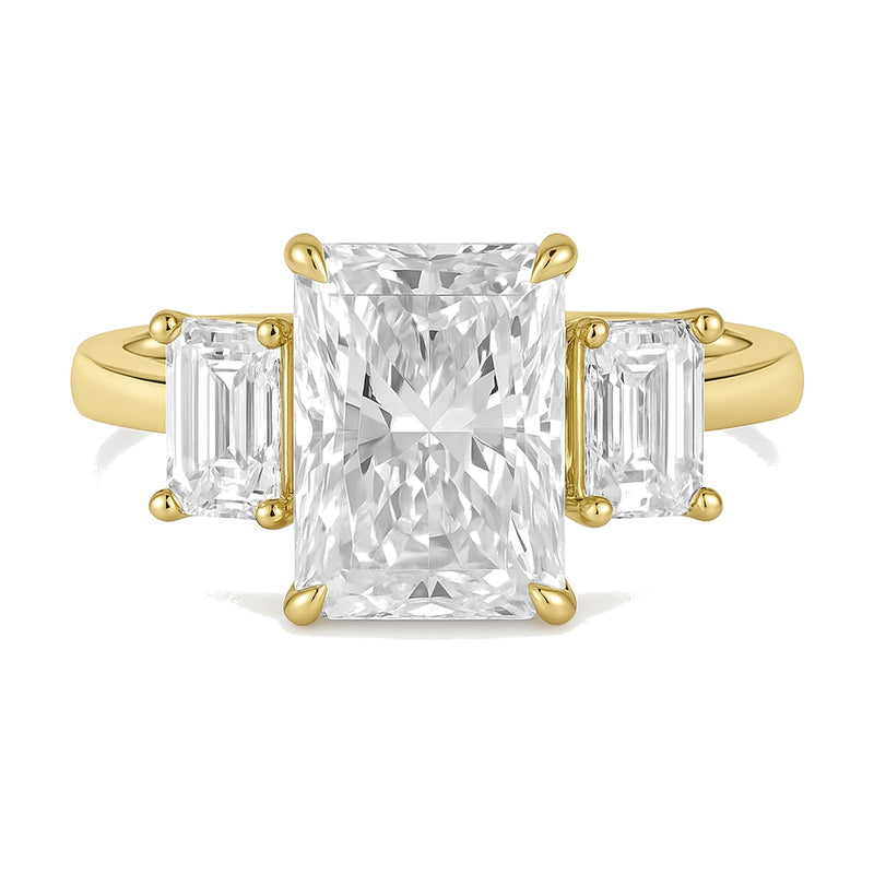 Luna ring in 14K yellow gold with a radiant-cut lab-grown diamond