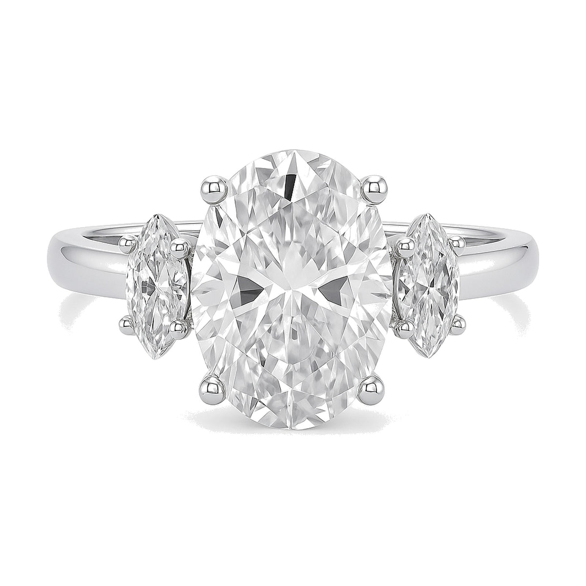 Vera ring in 14K white gold with an oval-cut lab-grown diamond