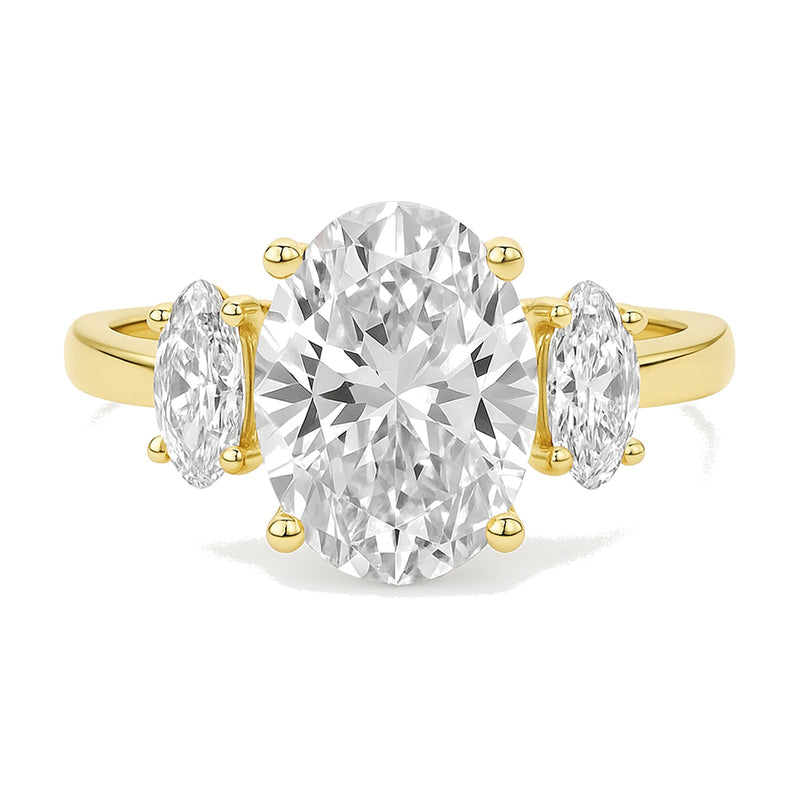 Vera ring in 14K yellow gold with an oval-cut lab-grown diamond