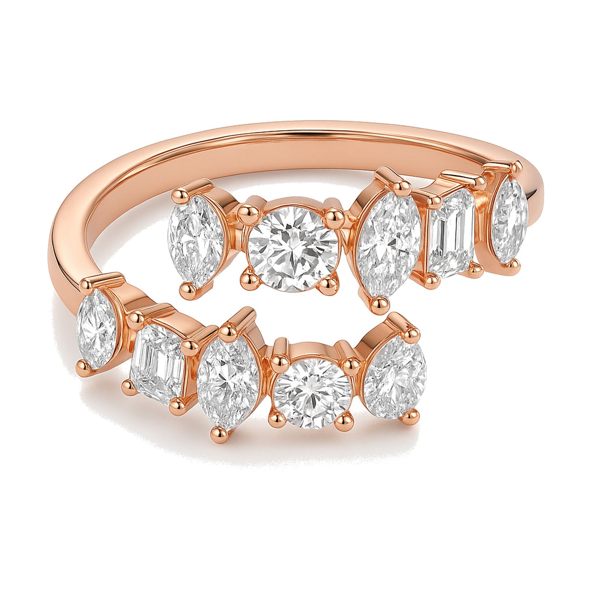 Elle ring in 14K rose gold with a lab-grown diamond