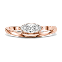 Alma ring in 14K rose gold with a marquise-cut lab-grown diamond