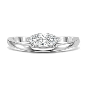 Alma ring in 14K white gold with a marquise-cut lab-grown diamond