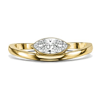 Alma ring in 14K yellow gold with a marquise-cut lab-grown diamond