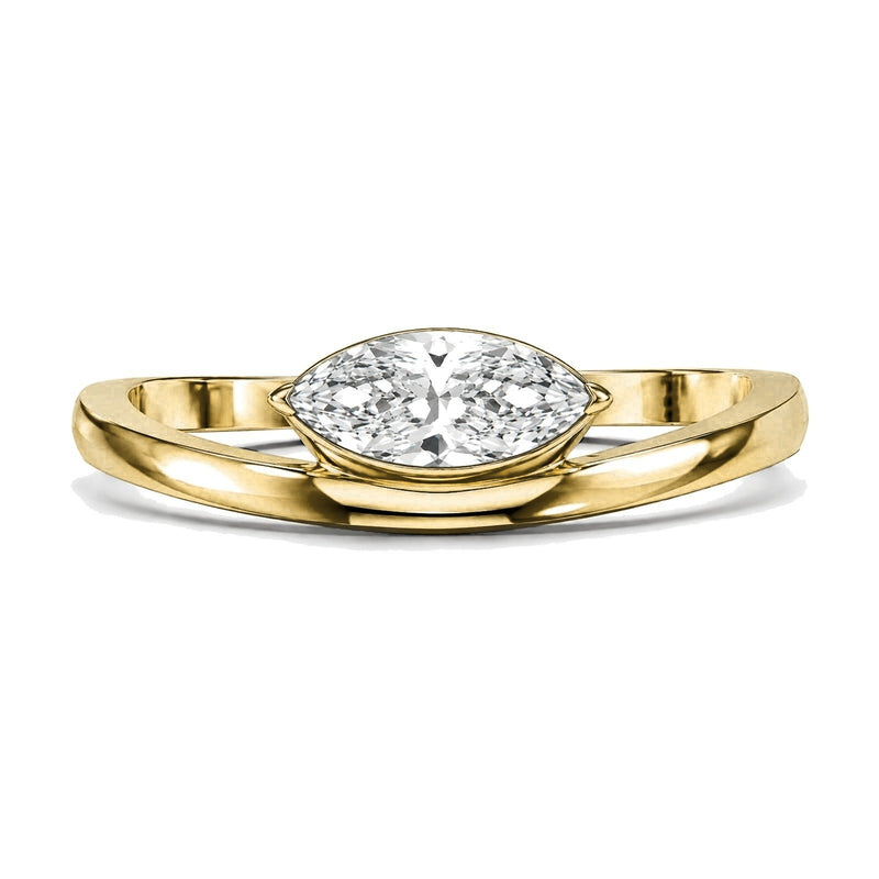 Alma ring in 14K yellow gold with a marquise-cut lab-grown diamond