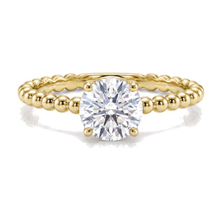 Delia ring in 14K yellow gold with a round-cut lab-grown diamond