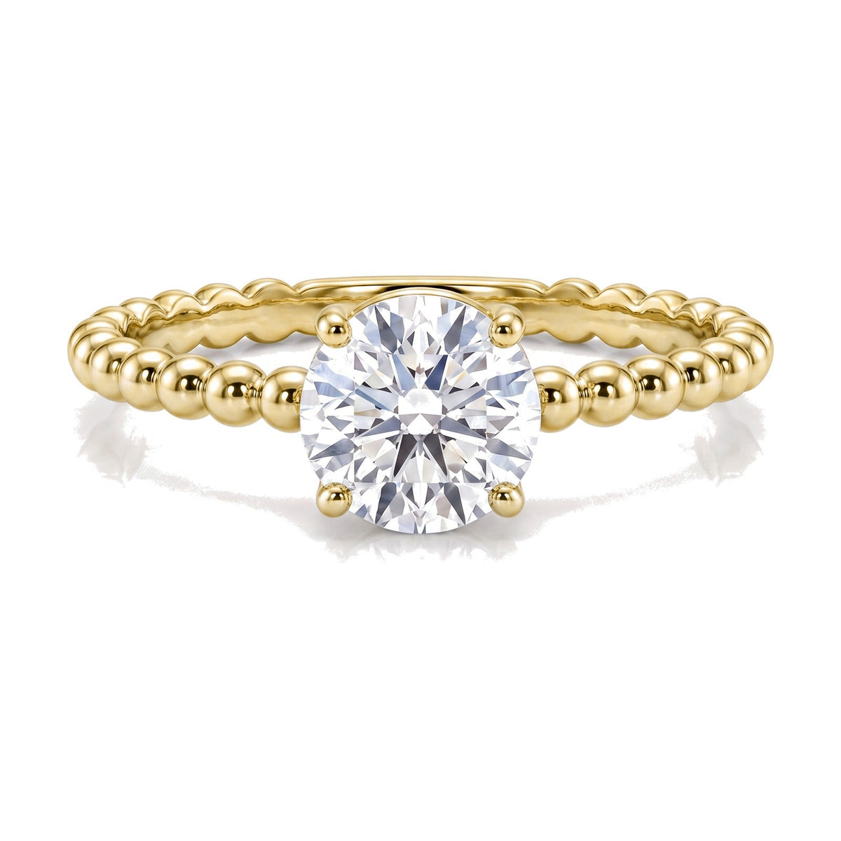Delia ring in 14K yellow gold with a round-cut lab-grown diamond